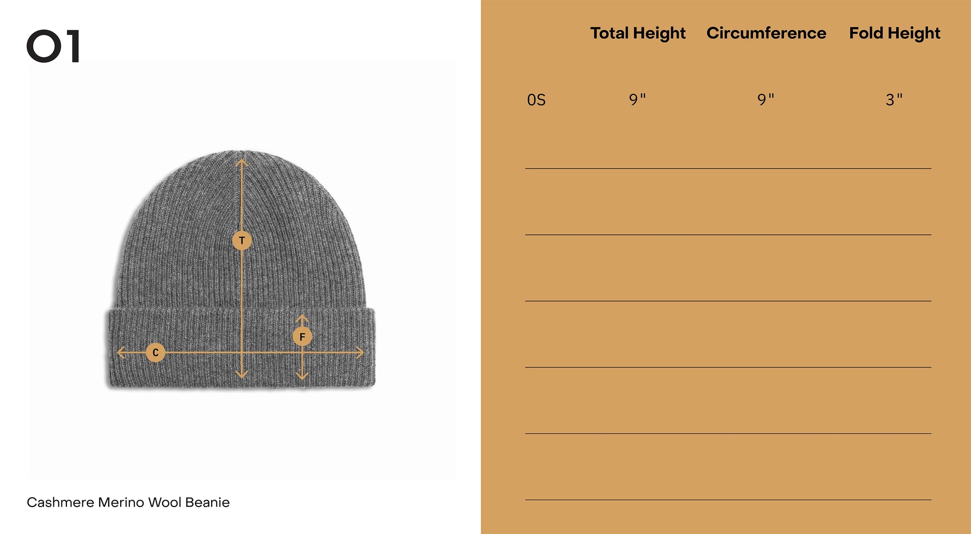 beanie size chart