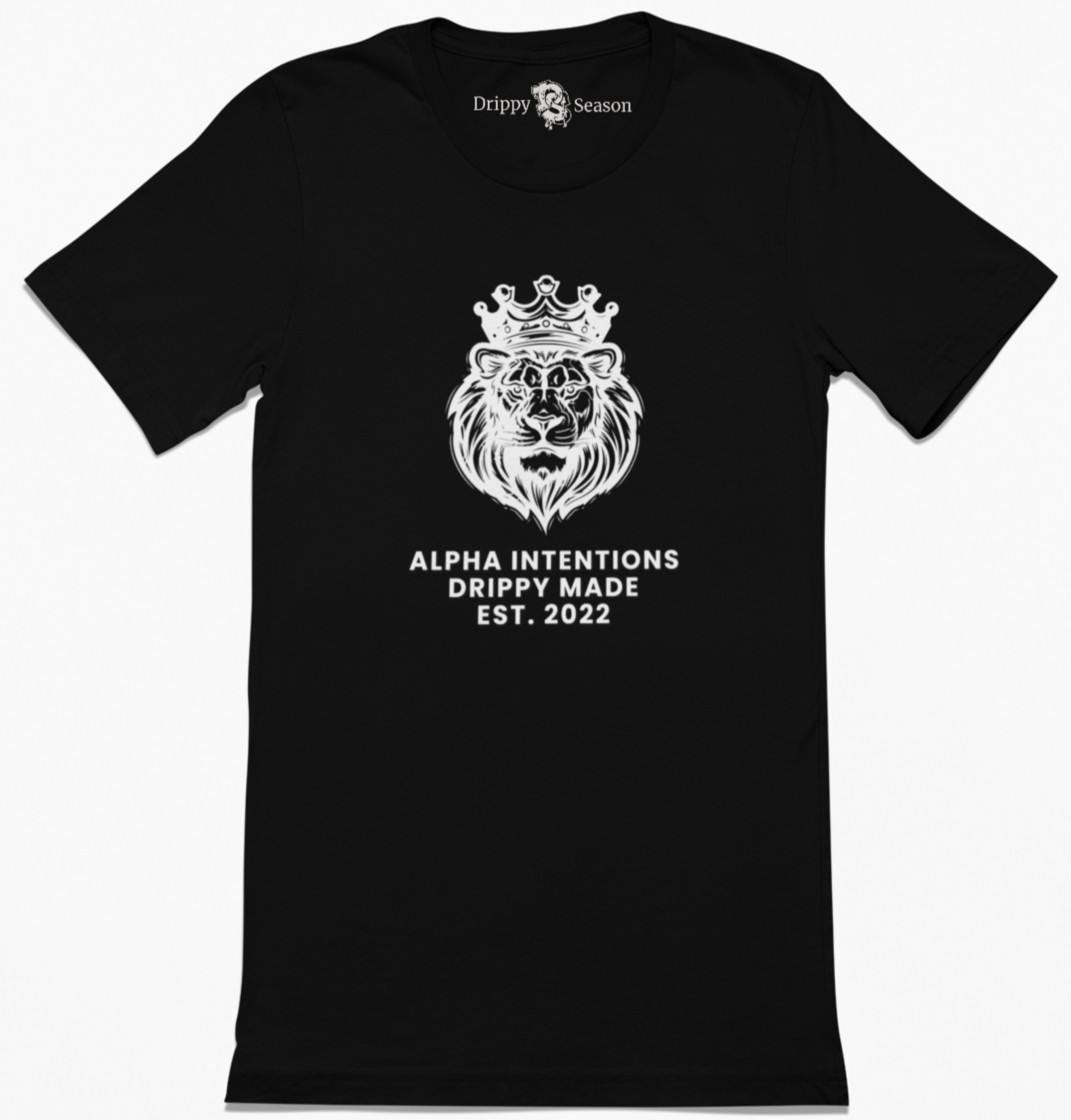 Black t-shirt with the lion king design across chest