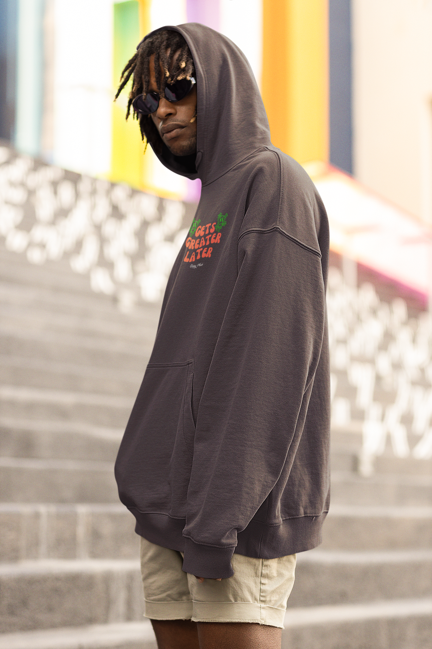 Gets Greater Later Hoodie - Mocha Brown