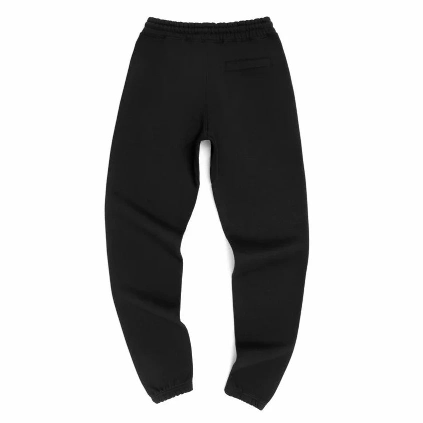 back of black sweat pant joggers,